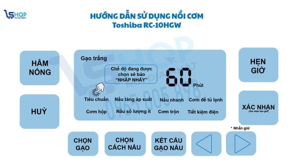hướng dẫn sử dụng bữa cơm toshiba